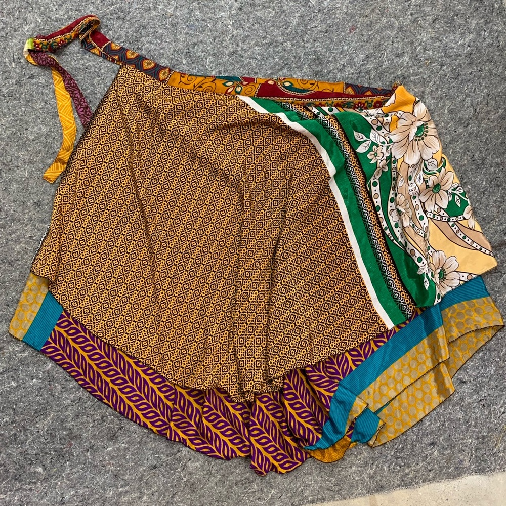 Magic Wrap Skirt Vintage Recycled Sari Wrap Dress or Wrap Skirt